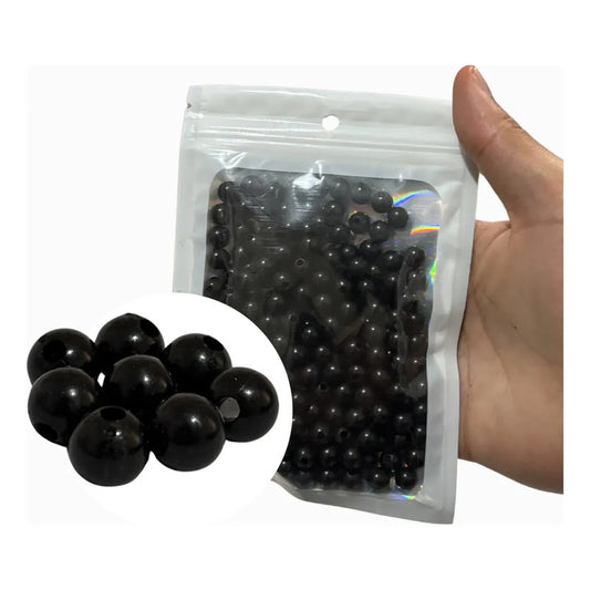 50 Gramos Abalorio Cuencas Separador Bisutería Figuras Bola 8mm Negro
