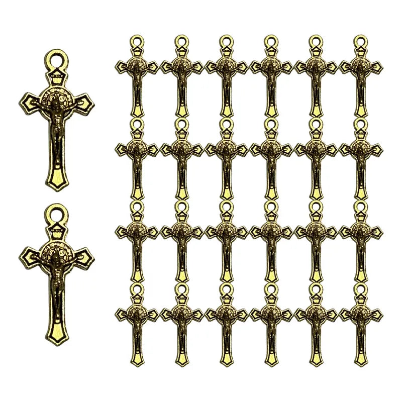 Dije Crucifijo Mini Jesucristo Doble Cara 230 Piezas Dorado