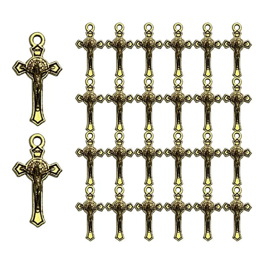 Dije Crucifijo Mini Jesucristo Doble Cara 230 Piezas Dorado