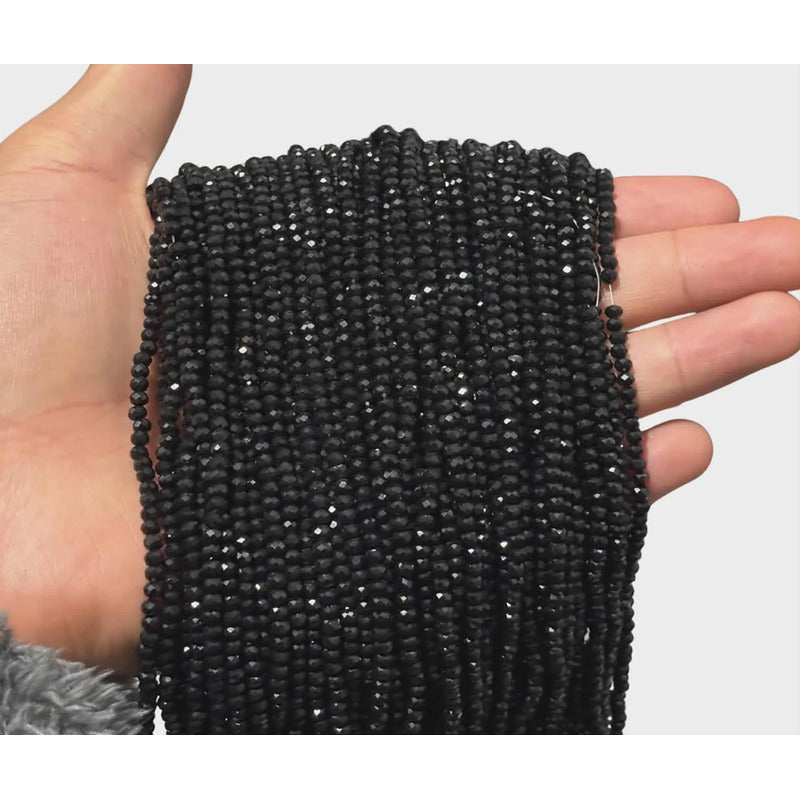 5 Tiras Cristal Checo Facetado 2mm Abalorio Bisutería 700pcs Negro