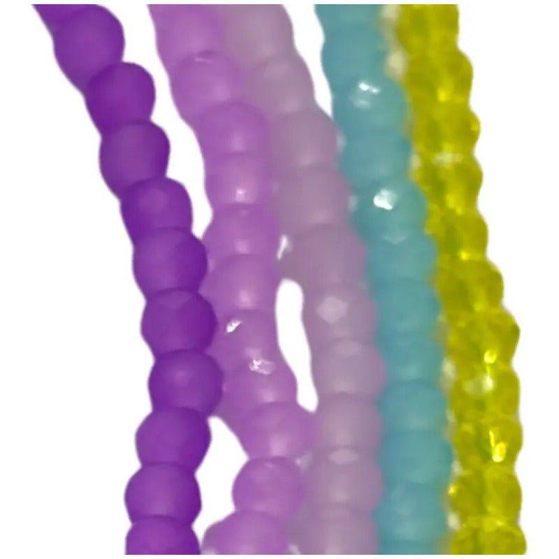 5 Tiras Cristal Checo Facetado 4mm Abalorio Bisutería 600pcs