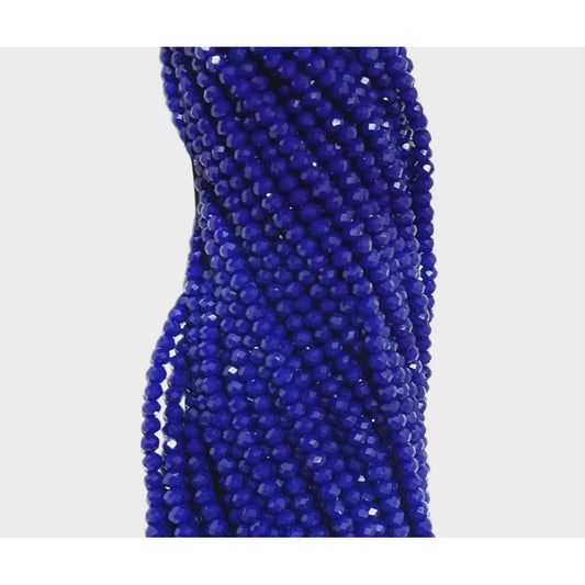 5 Tiras Cristal Checo Facetado 3mm Abalorio Bisutería 650pcs Azul Rey