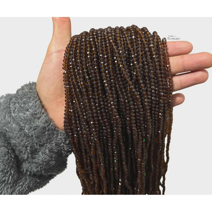 5 Tiras Cristal Checo Facetado 4mm Abalorio Bisutería 600pcs Café Transparente