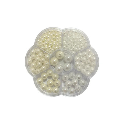 Set Perla Sintética Con Orificio Cuentas Acrílica Abalorio 183 Pcs