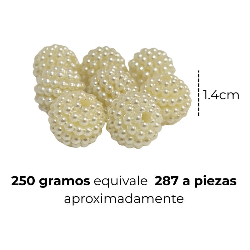 250 Grmos Abalorio Separador Acrílico Cuenca Bisutería Perla Granulada 14mm
