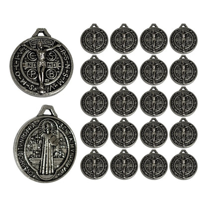 50gms Dije San Benito Medalla Jesucristobisuteria Doble Cara Plata