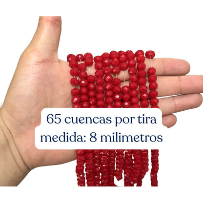 5 Tiras Cristal Checo Facetado 8mm Abalorio Bisutería 325pcs