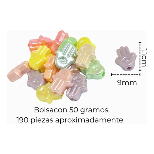 50 Gramos Abalorio Cuencas Separador Bisutería Figuras Mano Fatima Colores