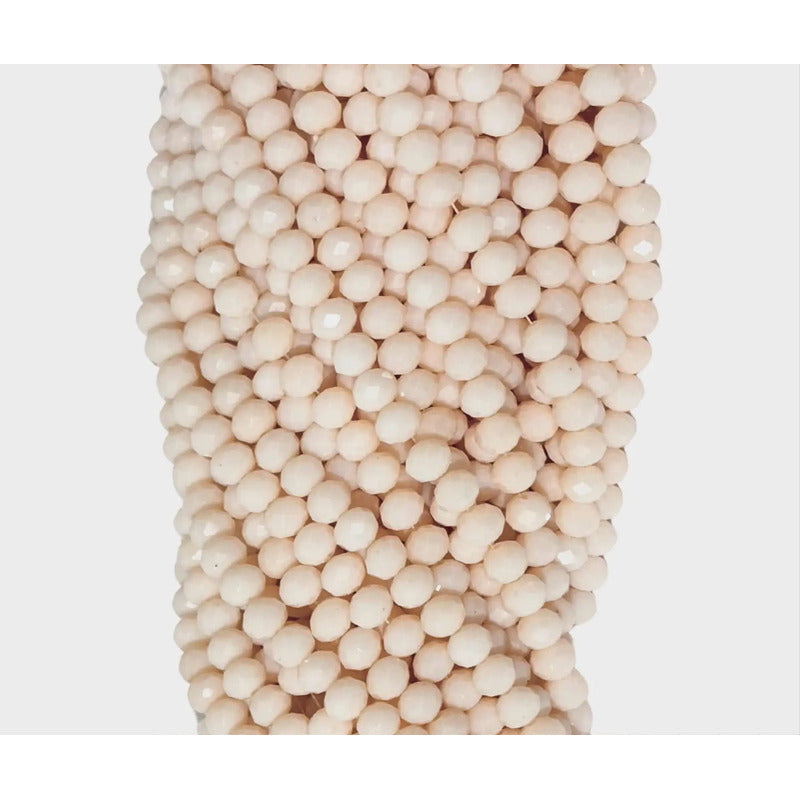 5 Tiras Cristal Checo Facetado 8mm Abalorio Bisutería 325pcs Crema