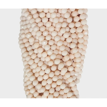 5 Tiras Cristal Checo Facetado 8mm Abalorio Bisutería 325pcs Crema