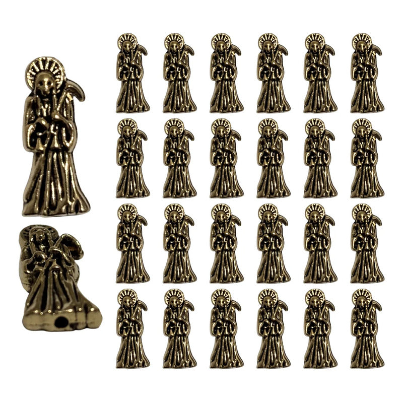 50 Grms Dijes Santa Muerte Oro Viejo Bisutería Separador Dorado Oscuro