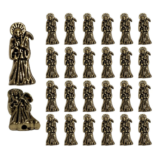 50 Grms Dijes Santa Muerte Oro Viejo Bisutería Separador Dorado Oscuro