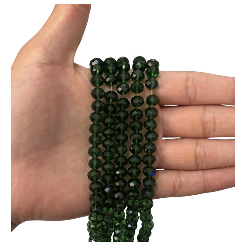 5 Tiras Cristal Checo Facetado 8mm Abalorio Bisutería 325pcs