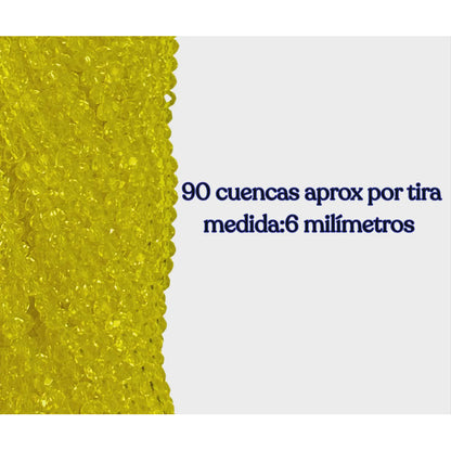 5 Tiras Cristal Checo Facetado 6mm Abalorio Bisutería 450pcs