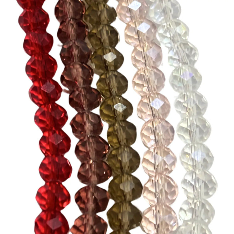 5 Tiras Cristal Checo Facetado 8mm Abalorio Bisutería 325pcs