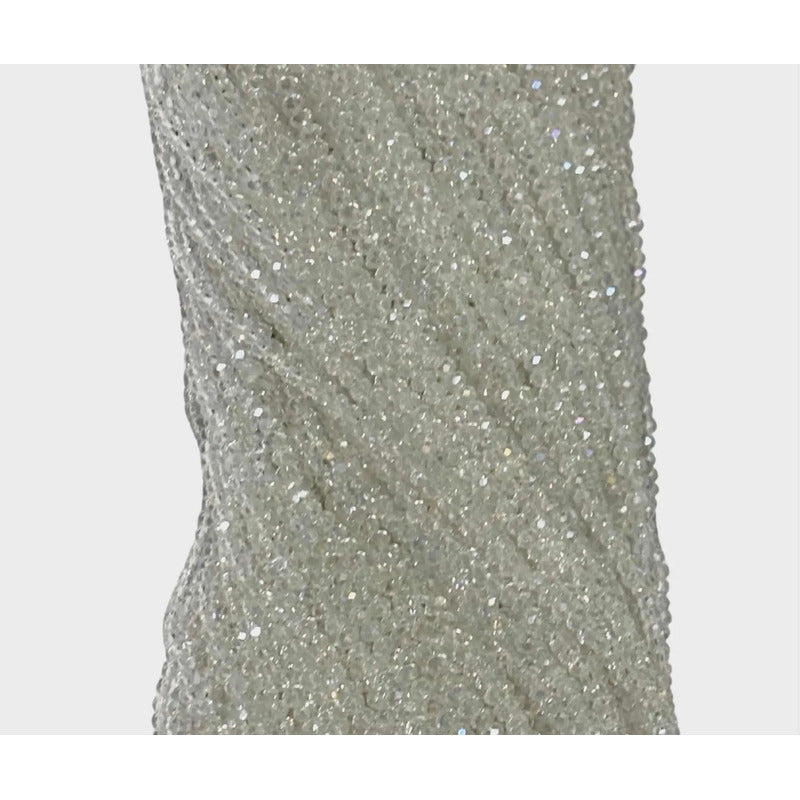 5 Tiras Cristal Checo Facetado 2mm Abalorio Bisutería 700pcs Tornasol Transparente