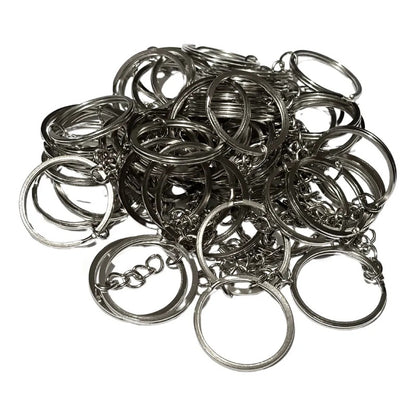 1,000 Pack Argollas Para Llavero Con Cadena Metálica Plateado