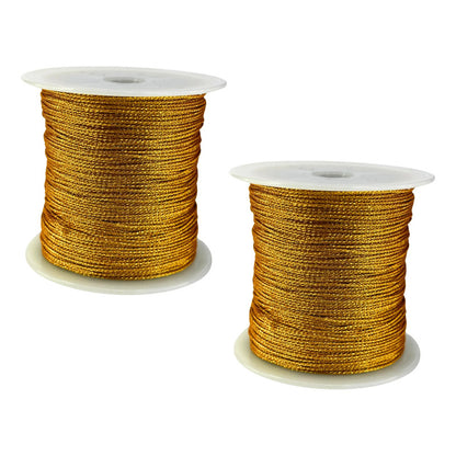 2 Pcs Hilo Chino 0.5mm 90 Metros Duo Dorado Plateado