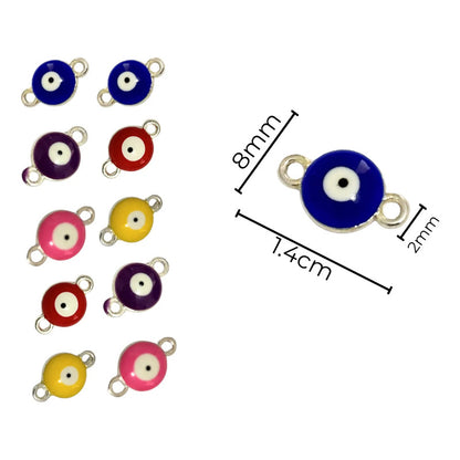 40 Piezas Dijes Conectores Ojo Turco Multicolor Bisutería Surtido