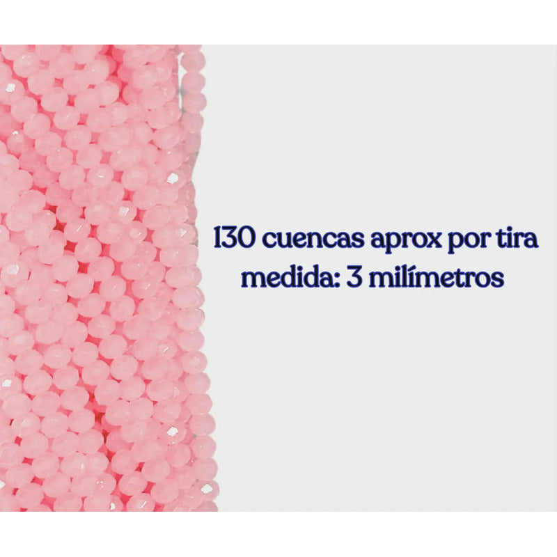 5 Tiras Cristal Checo Facetado 3mm Abalorio Bisutería 650pcs