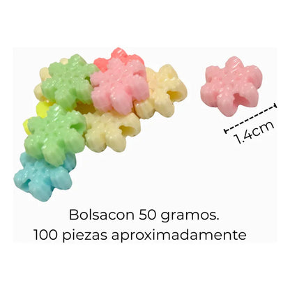 50 Gramos Abalorio Cuencas Separador Bisutería Figuras Copo Nieve