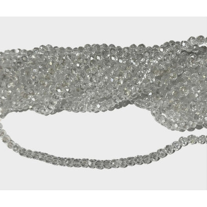 5 Tiras Cristal Checo Facetado 4mm Abalorio Bisutería 600pcs Transparente Tornasol