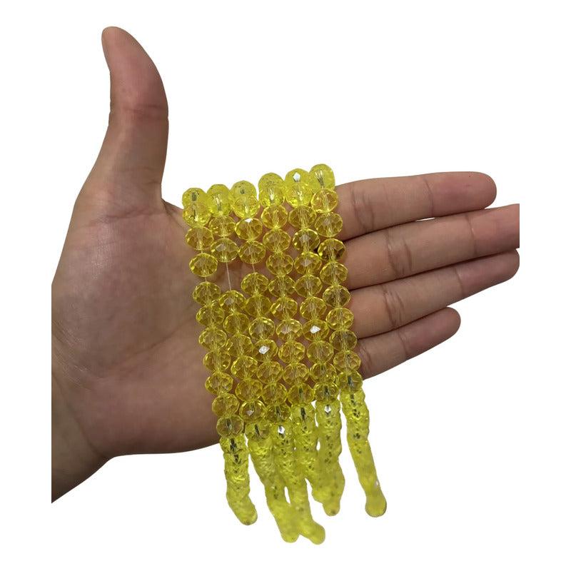 3tiras Cristal Checo Facetado 10mm Abalorio Bisutería 200pcs Amarillo Transparente