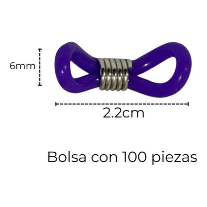 100 Pzas  Goma Liga Extremo Gafas Trabilla Correa Cadena Mix