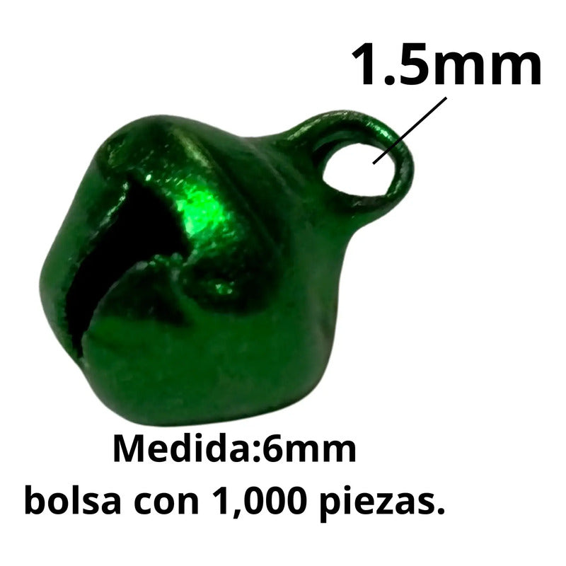 1,000 Piezas Cascabel Para Manualidades Metálico Surtido 6mm