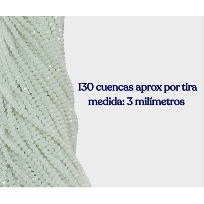 5 Tiras Cristal Checo Facetado 3mm Abalorio Bisutería 650pcs