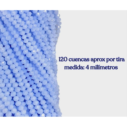 5 Tiras Cristal Checo Facetado 4mm Abalorio Bisutería 600pcs