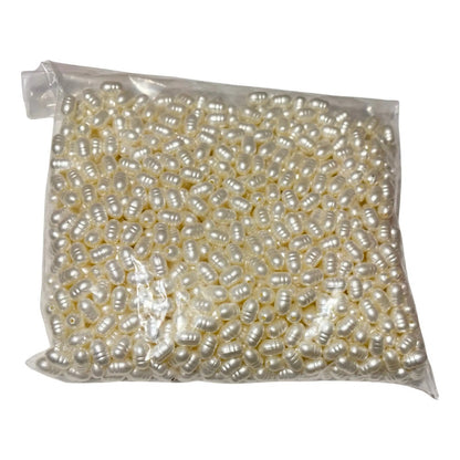 50 Gramos Perla De Río Sintética Acrílica Abalorio Bisutería Beige 8 Mm