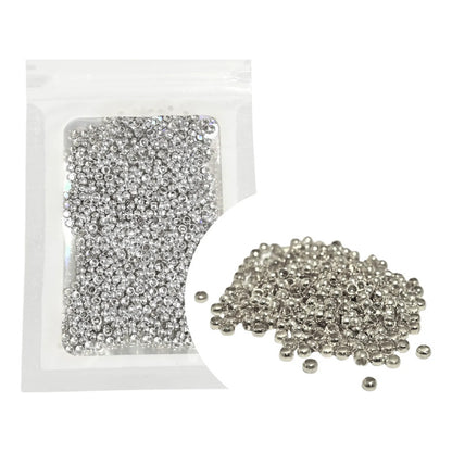 500 Pcs Abalorio Grapa/remache Para Bisuteria 2.5mm Plateado 2.5 Mm