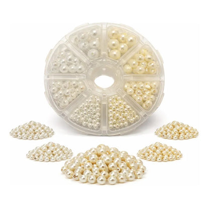 Set Perla Sintética Con Orificio Cuentas Acrílica Abalorio 380 Pcs