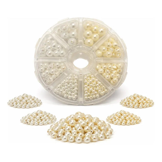 Set Perla Sintética Con Orificio Cuentas Acrílica Abalorio 380 Pcs
