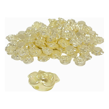 150 Pcs Abalorio Separador Acrílico Flor Para Bisutería Beige
