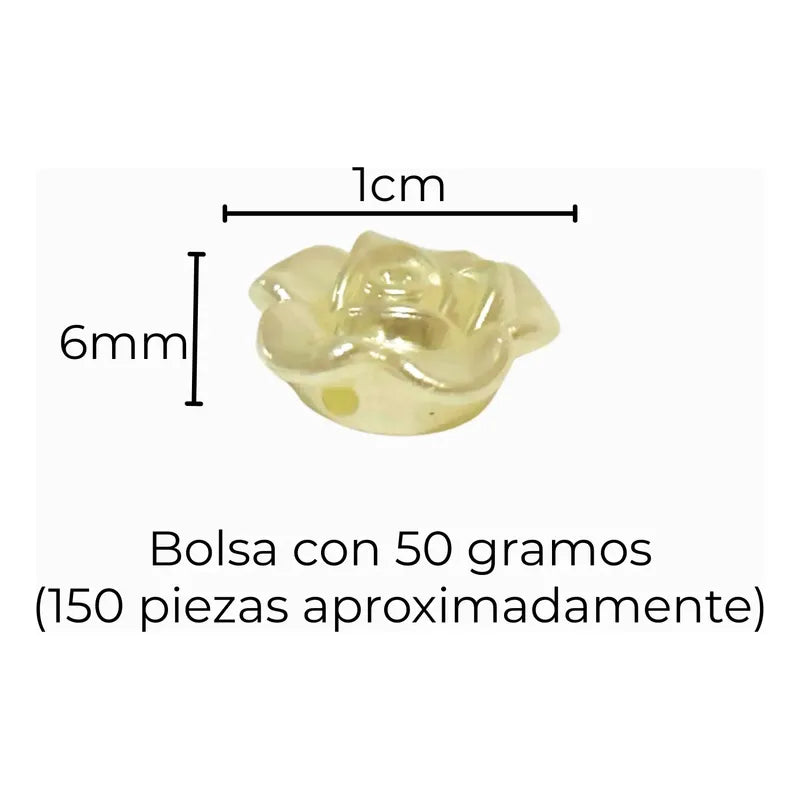 150 Pcs Abalorio Separador Acrílico Flor Para Bisutería Beige