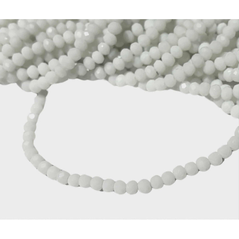 5 Tiras Cristal Checo Facetado 4mm Abalorio Bisutería 600pcs Blanco