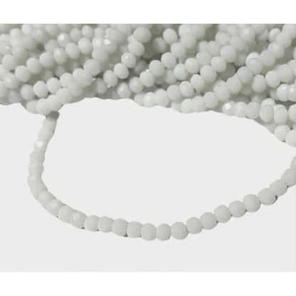 5 Tiras Cristal Checo Facetado 4mm Abalorio Bisutería 600pcs Blanco
