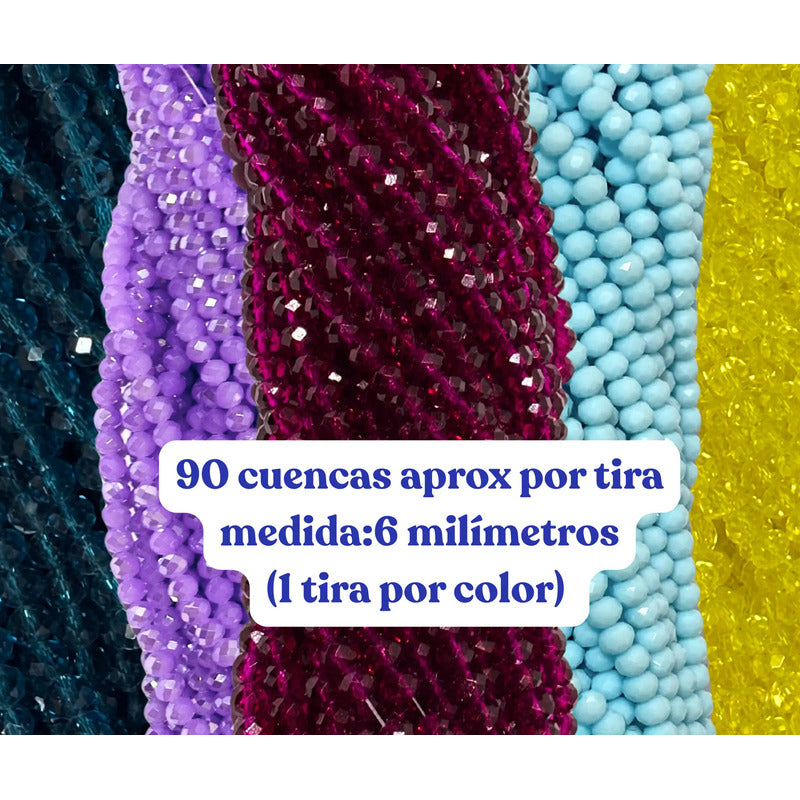 5 Tiras Cristal Checo Facetado 6mm Abalorio Bisutería 450pcs
