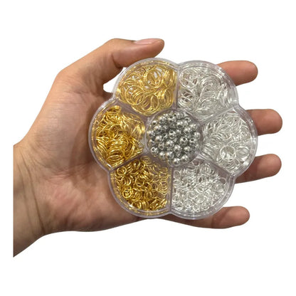 Set De Argollas Metálicas Cuentas Bisutería Abalorio 530 Piezas