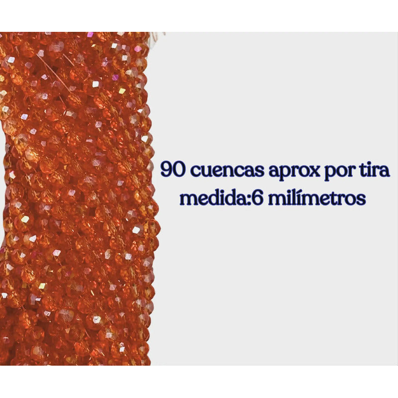 5 Tiras Cristal Checo Facetado 6mm Abalorio Bisutería 450pcs