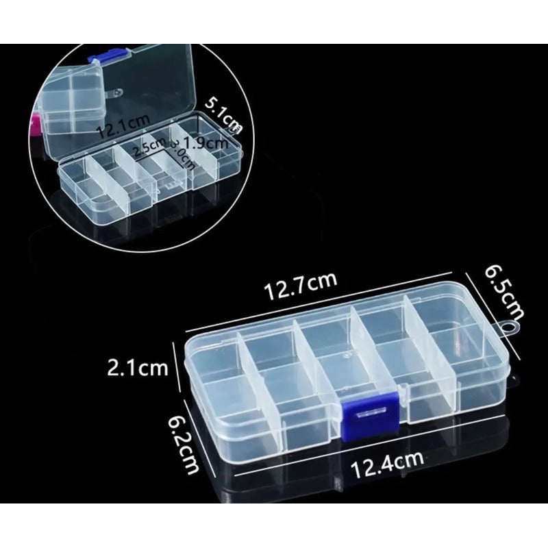 Set 10 Piezas Estuche Organizador Acrílico Caja Multiusos Transparente