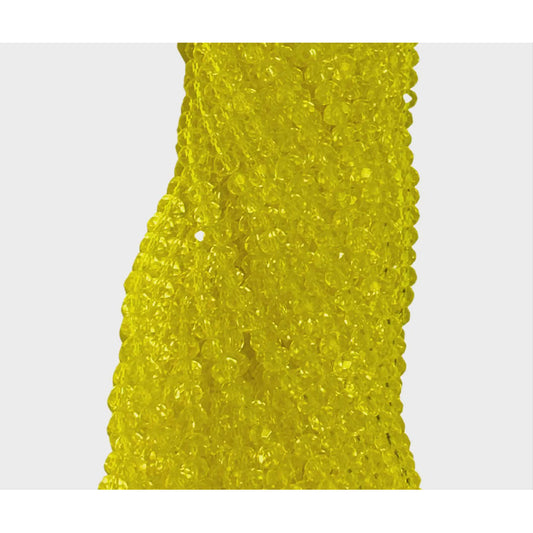 5 Tiras Cristal Checo Facetado 6mm Abalorio Bisutería 450pcs Amarillo Transparente