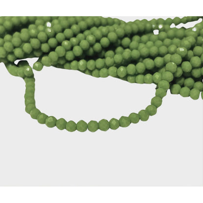 5 Tiras Cristal Checo Facetado 4mm Abalorio Bisutería 600pcs Verde Chícharo