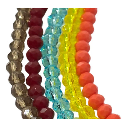 5 Tiras Cristal Checo Facetado 4mm Abalorio Bisutería 600pcs