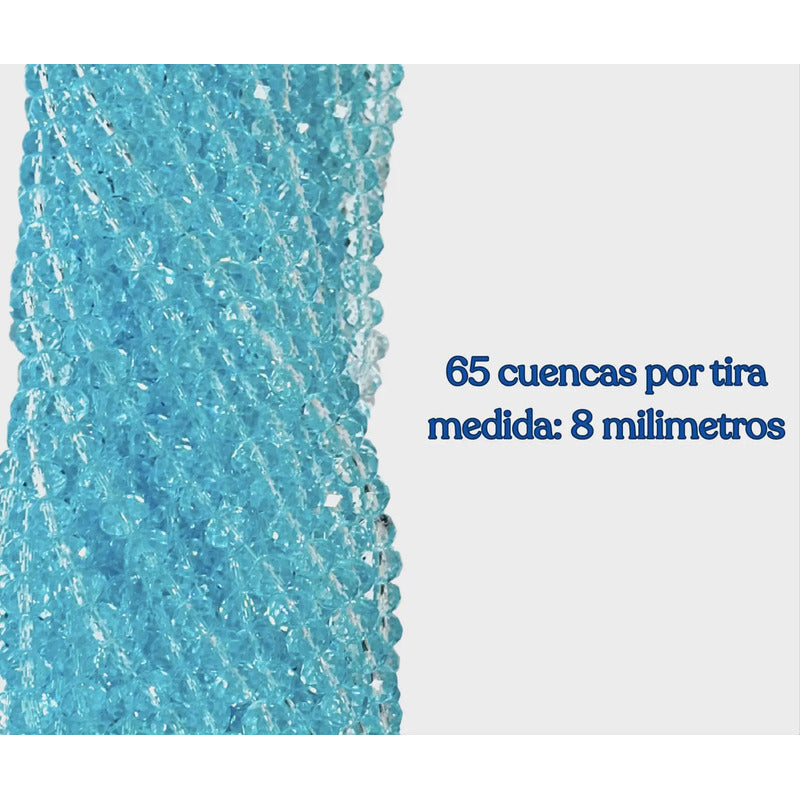 5 Tiras Cristal Checo Facetado 8mm Abalorio Bisutería 325pcs