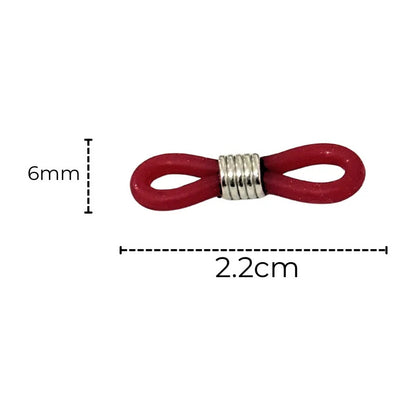 100 Pzas  Goma Liga Extremo Gafas Trabilla Correa Cadena Rojo