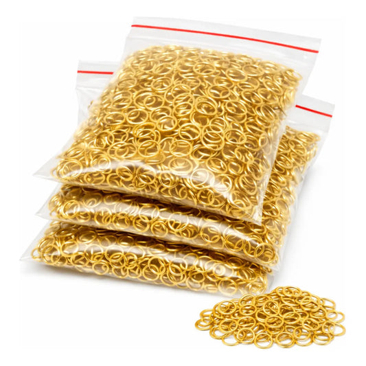 100 Gramos Argollas Metálicas Abiertas Bisutería Dorado-12mm