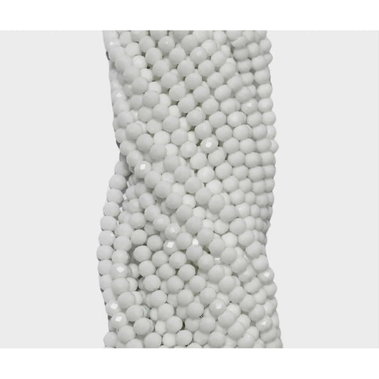 5 Tiras Cristal Checo Facetado 6mm Abalorio Bisutería 450pcs Blanco